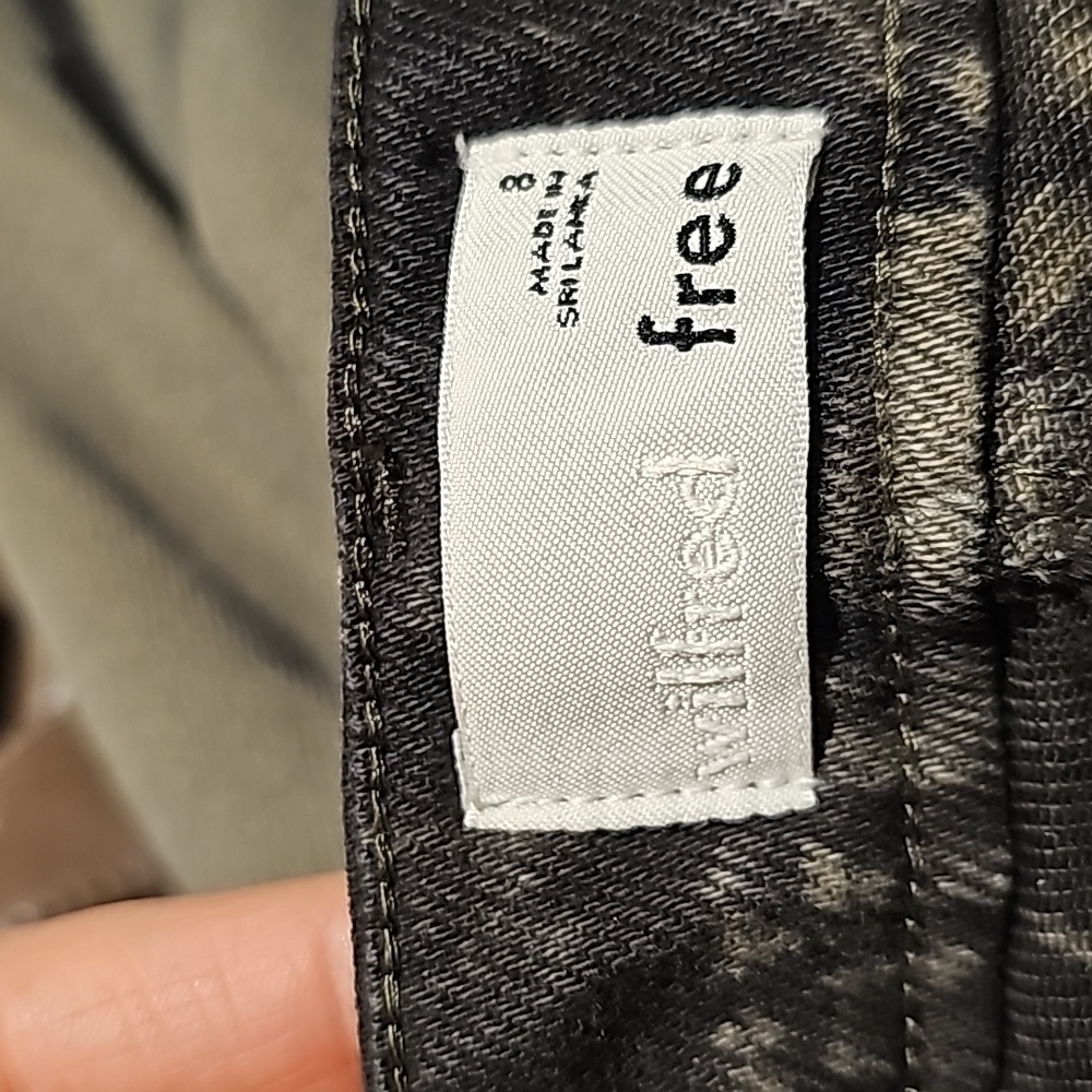 Aritzia Wilfred Free Kelsey Tie Dye Pants Size 8 High Rise Black Green Stretch - Picture 12 of 14
